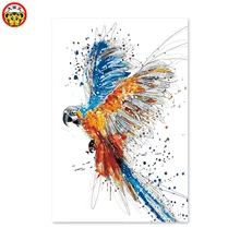 Diy цифровая картина маслом по номерам рисунок картина ручной работы декоративные картины на стену для гостиной абстрактная линия попугай