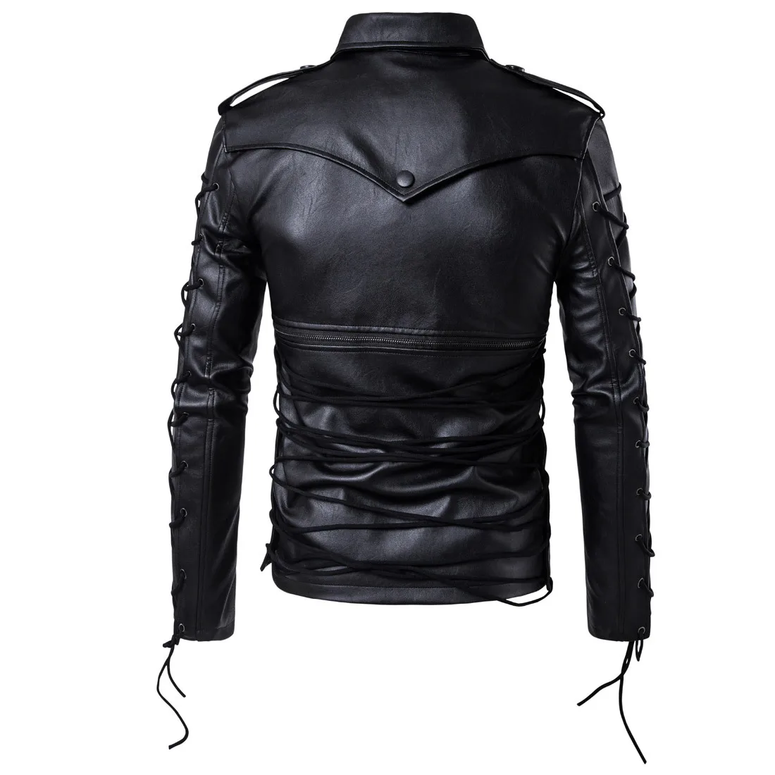 Мужская приталенная куртка из ПУ кожи с импортом черепа|leather jacket men slim|mens faux fur