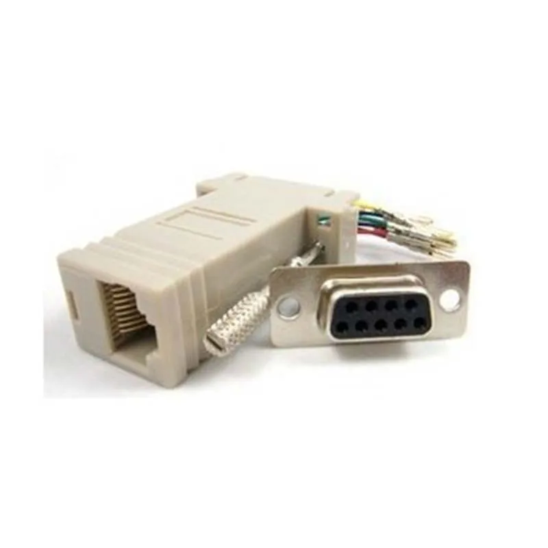 10 قطعة موسع F/F الإناث DB9 الإناث إلى RJ45 RS232 شاحن أنثي موصل