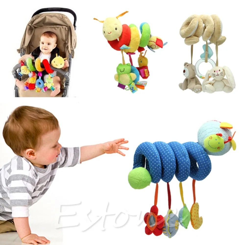 New Activity Spiral Stroller Car Seat Travel Lathe Hanging Toys Baby Rattles 6T
