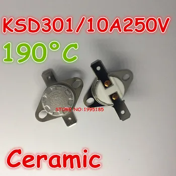 

10pcs/lot KSD301 10A 250V 190 degrees 190 C Normal Close NC ceramic Temperature Controlled Switch Thermostat