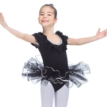 Черный, красный, светло-розовый хлопок/лайкра Кепки рукав Купальник для балета, танцев, юбка-пачка для производительности все размеры