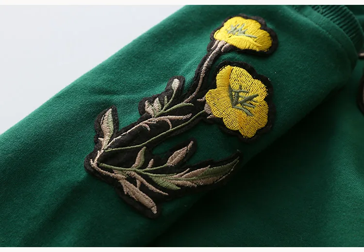2018 Spring Autumn 2-10 Years Old Children'S Birthday Gift Long Sleeve Green Embroidery Flower Coat Baby Kids Sweatshirt Girl (13)