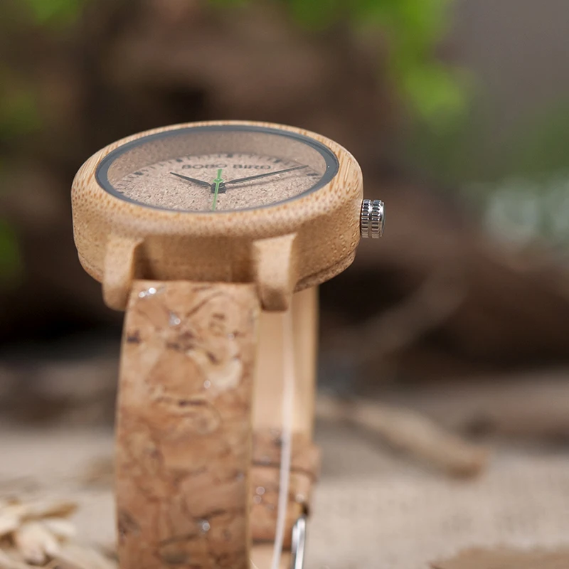 BOBO BIRD relogio feminino влюбленные бамбуковые кварцевые часы Лидирующий бренд модная пробка ремешок наручные часы aM11