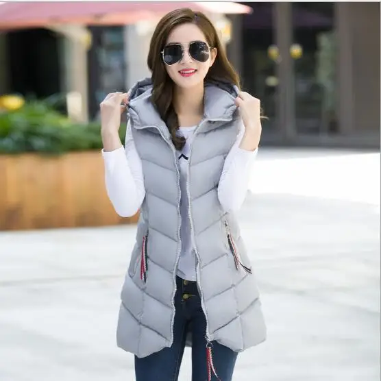 Autumn Winter Vest Women Waistcoat 2018 Female Sleeveless Jacket Hood Warm Long Vest Jacket Colete Feminino Plus Size 4XL Autumn Winter Vest Women Waistcoat 2018 Female Sleeveless Jacket Hood Warm Long Vest Jacket Colete Feminino Plus Size 4XL