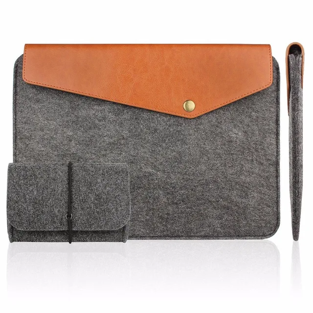 Best Price 11.6 13.3 15.6 inch For ipad pro Felt&Leather Laptop Sleeve Macbook Air Pro Case surface Ultrabook Tablet Briefcase Carrying Bag