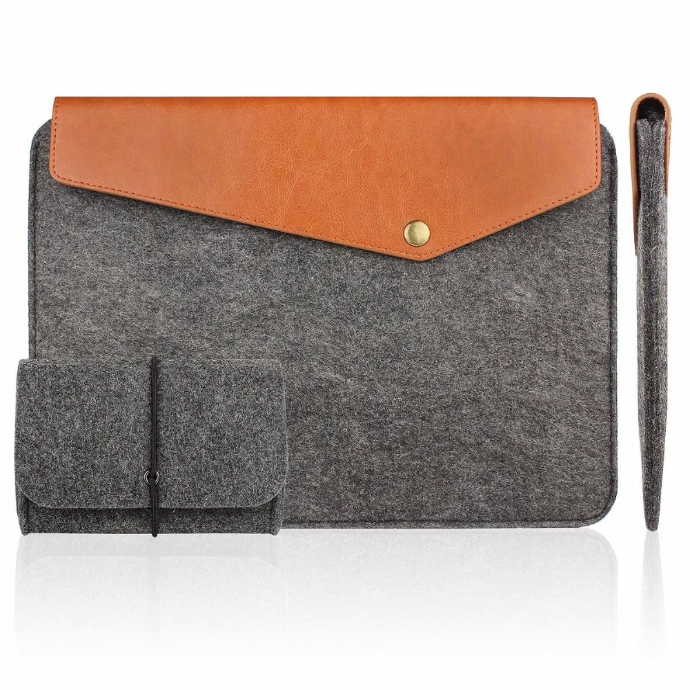 11.6 13.3 15.6 pulgadas Para el ipad pro de Fieltro y Cuero Funda Para Portátil Macbook Air Pro Case superficie Ultrabook Tablet Maletín Bolsa de transporte