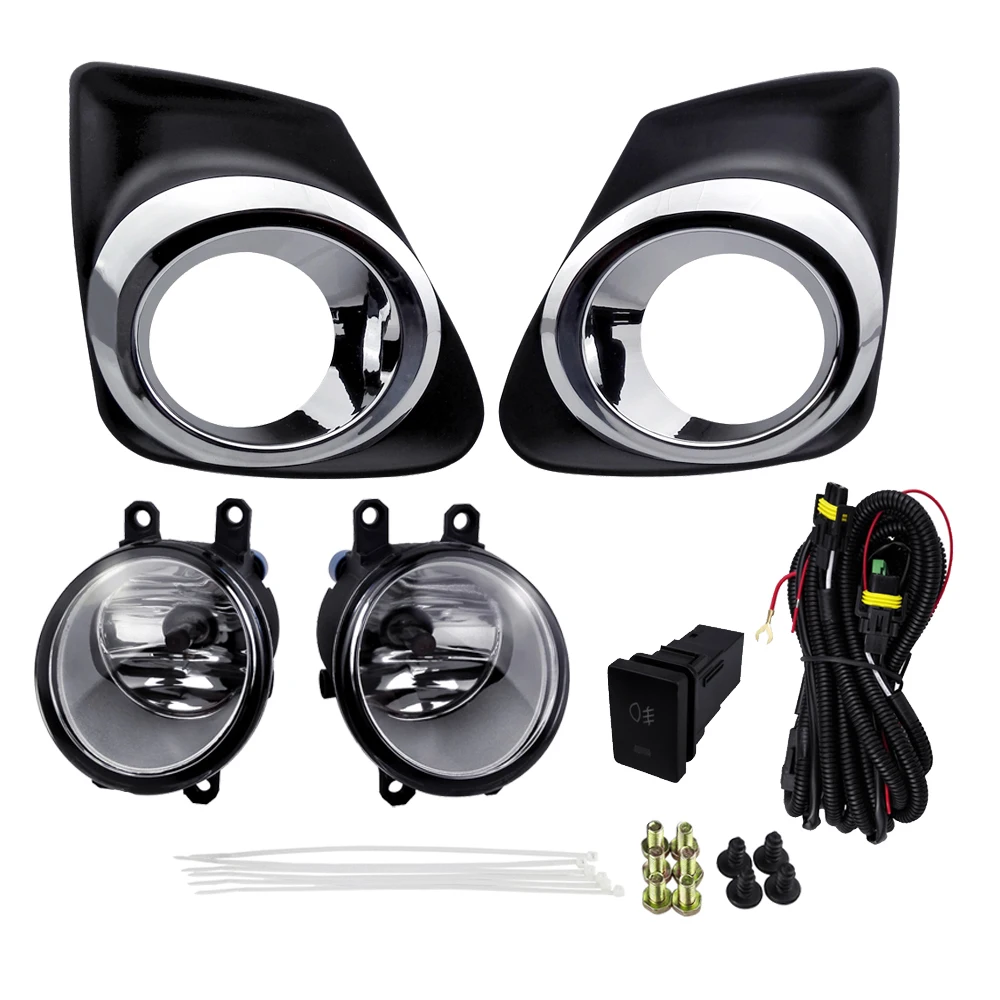 

Fog Light Assembly Sets For Corolla Altis 2011 Corolla 2011 ABS 4300K Yellow 12V 55W With Wires Harness Switch Plating Cover
