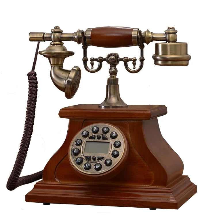 Fashion Wood Phone Antique Landline Telephone Vintage Phone Fitted Landline Phone Telefone for