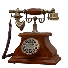 Mode Holz Antiken Telefon Festnetz Telefon Vintage Telefon Ausgestattet Festnetz Telefon Telefone für office home telefon telefono fijo