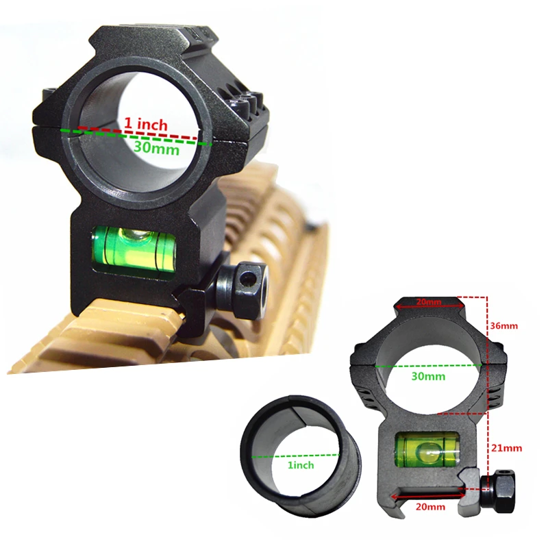 Tactical Scope Ring Mount 30mm Riflescope Mount with Bubble Level w/ 1