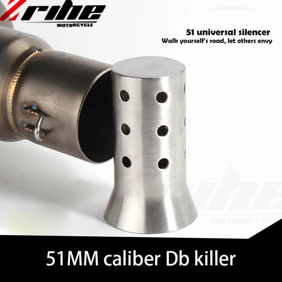 for Universal Motorcycle Exhaust Muffler Adjustable Silencer Db Killer Pipe Tip Racing Street Bike Scooter 51 mm High Quality | Автомобили