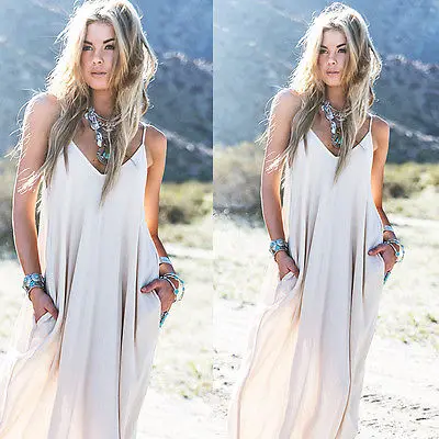font b Sexy b font Summer Boho Long Maxi Cocktail Party Beach Lace Chiffon font font b Sexy b font Summer Boho Long Maxi Cocktail Party Beach Lace Chiffon font