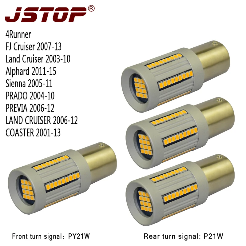 JSTOP 4PCS/set No Hyper Flash 12-24V BAU15S PY21W canubs led Turn Lights P21W 1156 100% No error led car front Rear Turn Signal jstop 4pcs set i40 i45 sonata veloster no error no hyper flash car front rear turn signals 12v bau15s py21w led auto turn signal