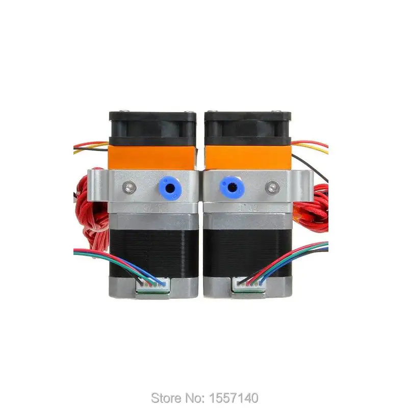 New Assembled Dual Extruder MK8 For 3D Printers Extrusion nozzle: 0.3mm,0.35m,0.4mm,0.5mm Filament size: 1.75mm