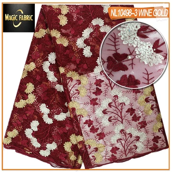 

French tulle net lace fabric latest 2017 with beads and stone beautiful Indian bridal lace fabric wedding 5 yards /pc NL10498