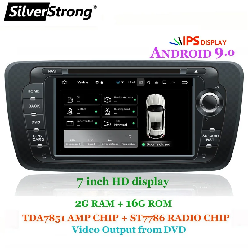 Cheap SilverStrong Android9.0 QuadCore 2G+16G Ibiza Car DVD for Seat Ibiza IPS 7inch Android Radio Ibiza GPS with Mirroring link RDS 4