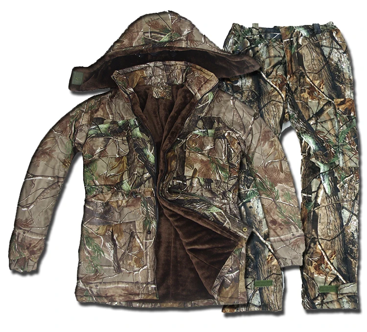 Tactical Winter Thermal Fleece Hunting Suits Men's Waterproof Bionic Camouflage Clothing Ghillie Suit Camo Windbreaker Jacket Tactical Winter Thermal Fleece Hunting Suits Men's Waterproof Bionic Camouflage Clothing Ghillie Suit Camo Windbreaker Jacket