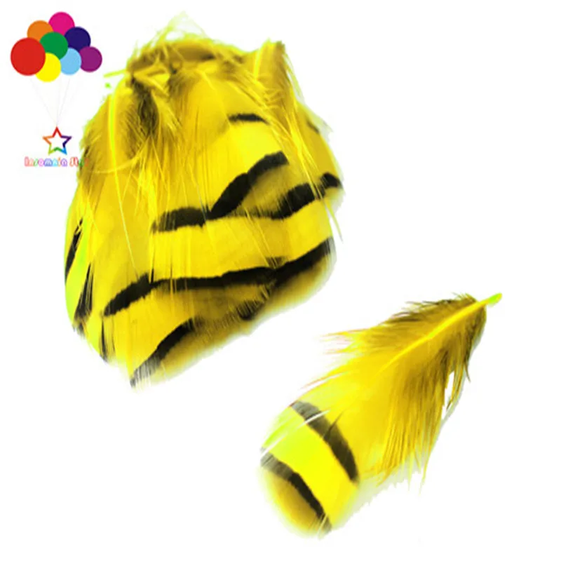 Z&Q&Y Natural 100 4 5CM Stone Chicken Feather Dye Yellow DIY Jewelry