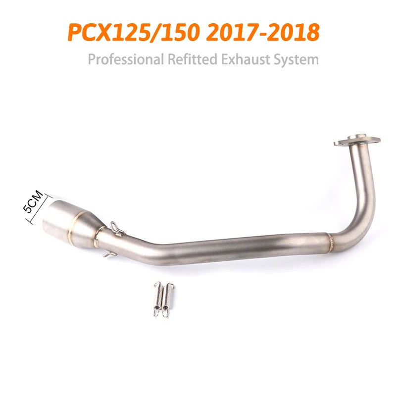 PCX 125 150 мотоцикл Выхлопная полная система Модифицированная мото Передняя средняя звеньевая труба скольжения для Honda PCX125 PCX150