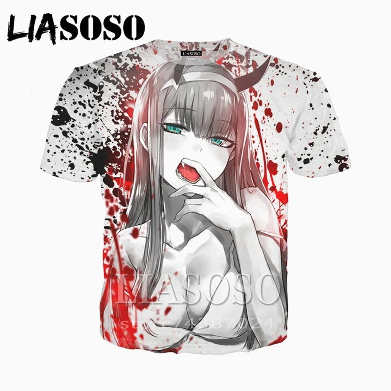 

LIASOSO Women tshirt anime DARLING in the FRANXX Zero 2019 Two homme 3D print Harajuku funny men t shirt/Hoodies/Sweatshirt D958