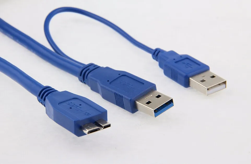 200 шт./лот) синий USB 3,0 AM Для Micro B внешний жесткий диск Y кабель с USB питание для WD Passport S eagate ADATA