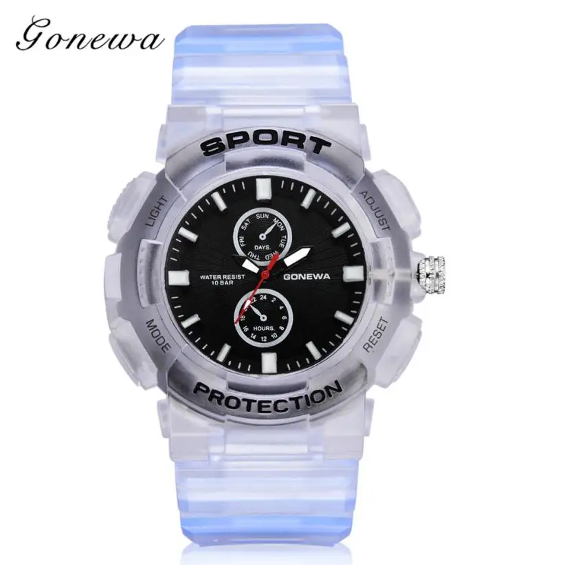 

Gonewa Men's Sport Watch Silicone Band Analog Quartz Fashion Casual Wrist Watches men's watches of the famous luxury brand clock