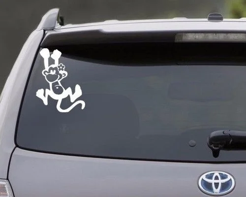 Monkey Hanging Hawaiian Flower Aloha Window Laptop Vinyl Decal Sticker 15cm | Игрушки и хобби