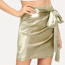 Женская мода Сексуальная Золотая тонкая прямая юбка с бантом обтягивающая юбка-карандаш#0312 A#487