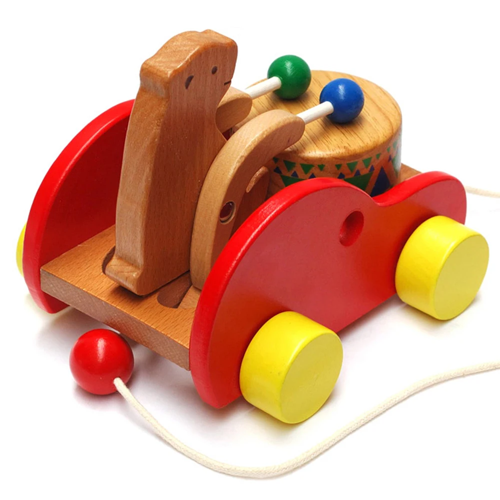 Wooden Musical Instrument Baby Toy Safe Cubs Beat Drums Toy Early