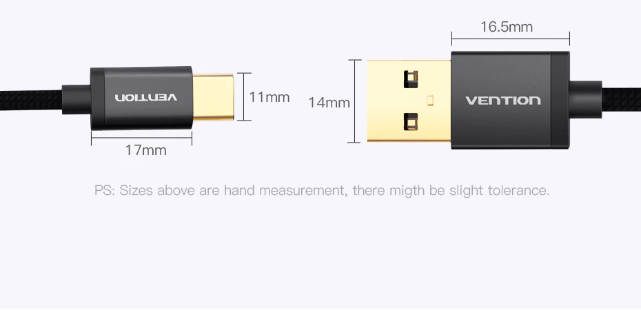 Кабель Vention usb type-C кабель передачи данных для быстрой зарядки для samsung Galaxy S9 S8 Xiaomi huawei one plus 5t 6 USB C зарядный кабель