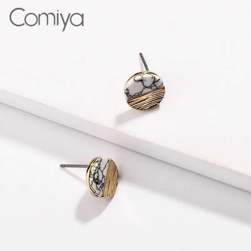 Женские серьги гвоздики Comiya каменные круглые аксессуары Feminino Bijoux Brincos для женщин