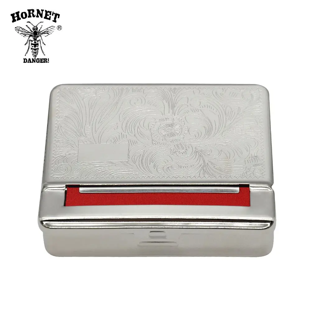 HORNET DANGER Metal Rolling Machine Case Storage Case With Fabric For 70MM Paper Cigarette Roller Cigarette Maker - Color: Red