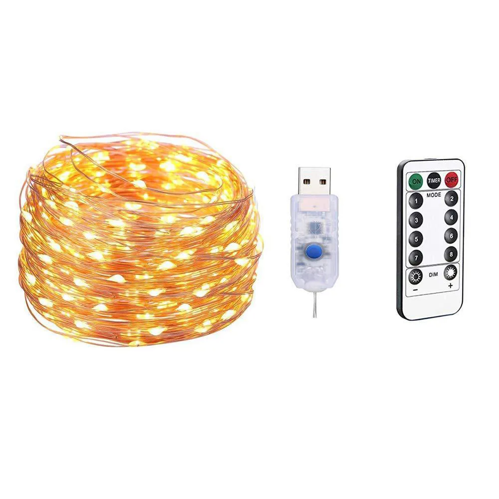 

Outdoor 20M 200 LEDs Waterproof USB Charging Parties Weddings Copper Wire Lamp DIY Wedding Party Wall Home Decor Droship 10Sep20