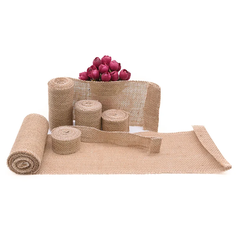 

2 Meter Jute Burlap Rolls 3-15cm Width Natural Hemp Ribbon for Rustic Wedding Party Decoration DIY Gift Wrapping Ornament Crafts