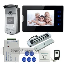 Nuevo 7 “Pantalla táctil de Vídeo Teléfono de Puerta de Intercomunicación 1 Monitor + 1 Cámara de Acceso RFID + 180 kg Cerradura Magnética Eléctrica Libre de DHL gratis