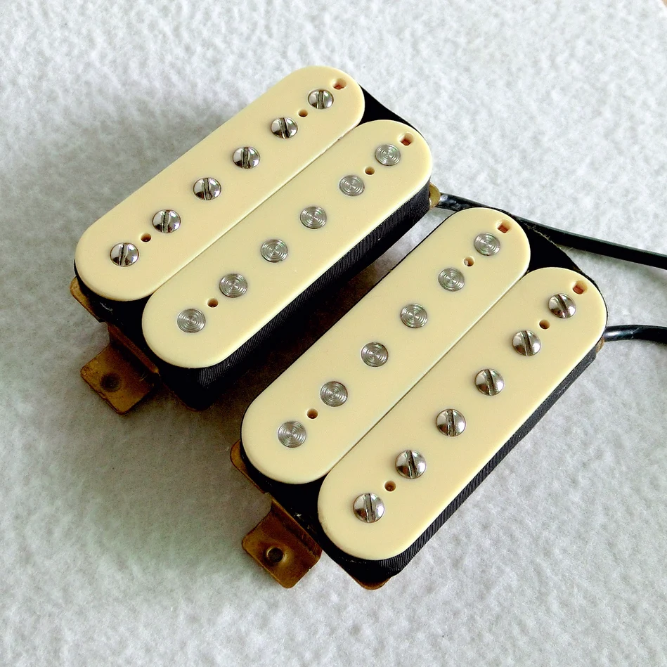 

Free Shipping High Output 16K Black Alnico 5 standard Humbucker Guitar Pickups In Ivory color For diy guitar kits