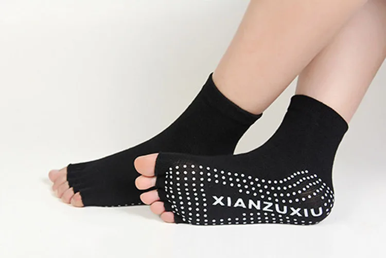 Женские хлопчатобумажные носки с пятью пальцами; нескользящие Дышащие носки с открытыми пальцами; цветные профессиональные классные носки-тапочки; 5 пар/лот