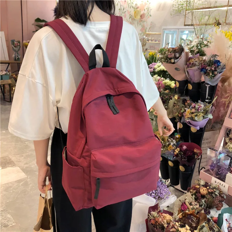 DCIMOR высококачественный однотонный водонепроницаемый нейлоновый женский рюкзак, женский рюкзак для путешествий для девочек-подростков, школьный рюкзак Mochila
