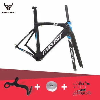 

THRUST Carbon Frame 49 52 54 56 58 cm Road Bike Carbon Road Frame Blue and Black China Carbon Bike Frame PF30 with Adapter