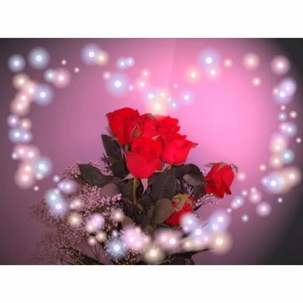 

2018 new scenery Diamond embroidery the love of flower Diamond painting city night cross stitch round drill Mosaic picture zx