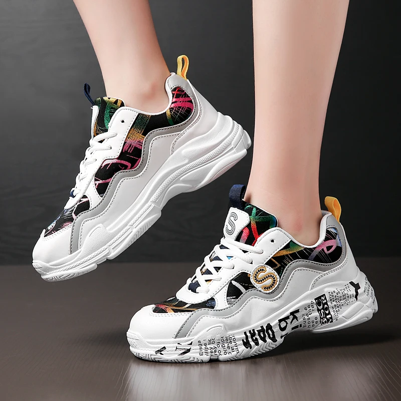 

Sneakers Women 2019 Fashion Women Casual Shoes Trend Thick Bottom Female Mesh Sneakers Shoes Woman zapatos mujer Big Size 44