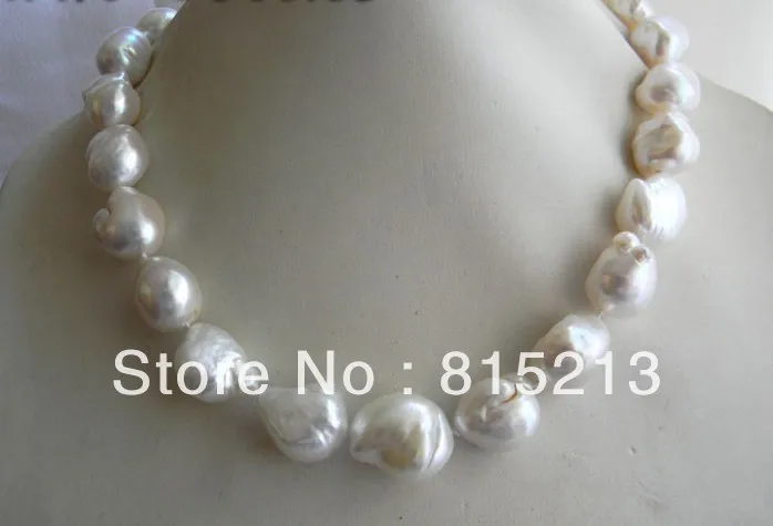 

ddh001691 A 18'' 15mmx17mm White Baroque Freshwater Pearl Necklace 28% Discount