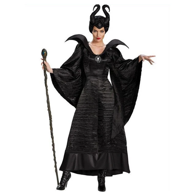 Fantasia Halloween Vestido Feminino Adulto Bruxa Maligna