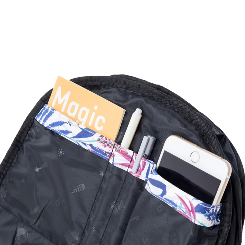 Student Canvas Backpack Breathable Double Shoulder Rucksack Women Daypack Travel Light Weight College Bag Leaf Printed Bagpack