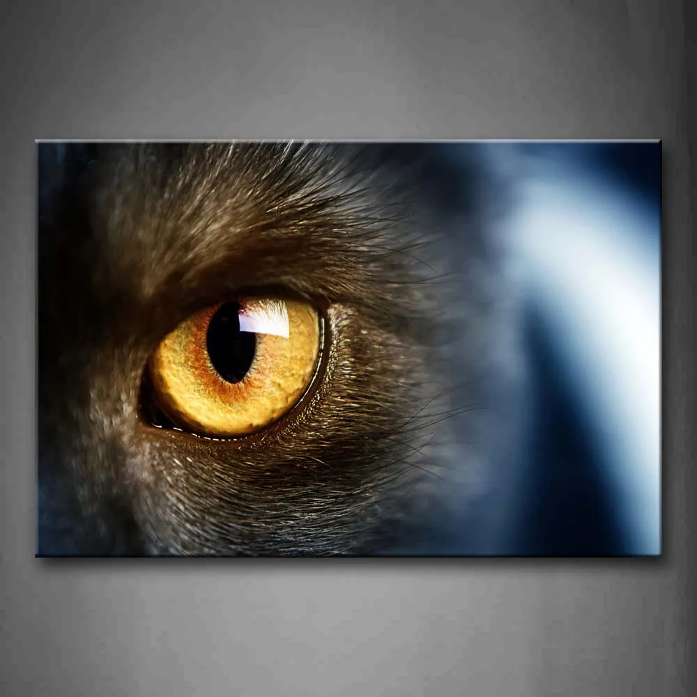 Настенная картина в рамке картинки Cat'Yellow Eye холст принт животное современные плакаты с деревянными рамками для домашнего декора гостиной