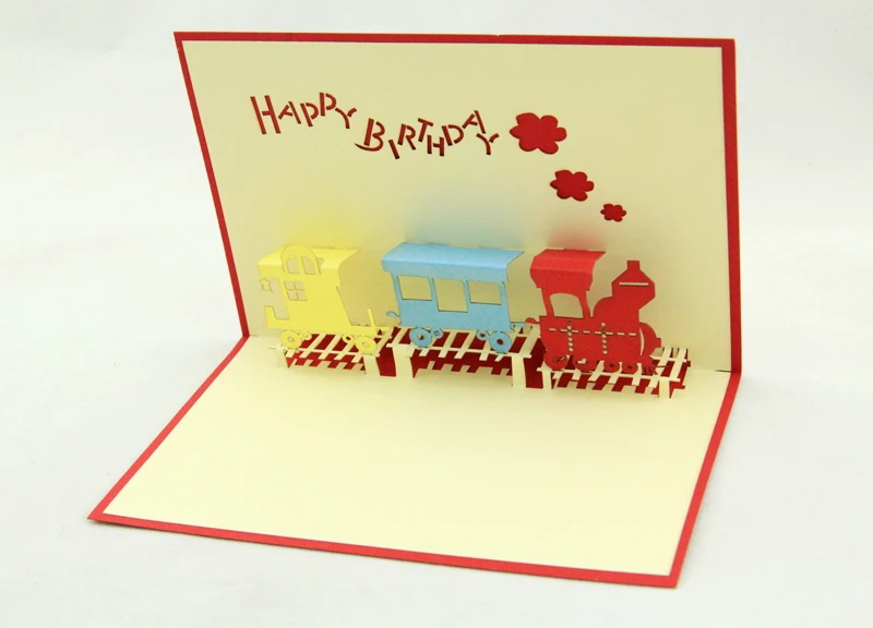 Qubiclife 3d Geburtstagskarte Manuelle Papier Zug Hohl Stereo Karten 3d Karte 3d Birthday Cards Birthday Cardcards 3d Aliexpress
