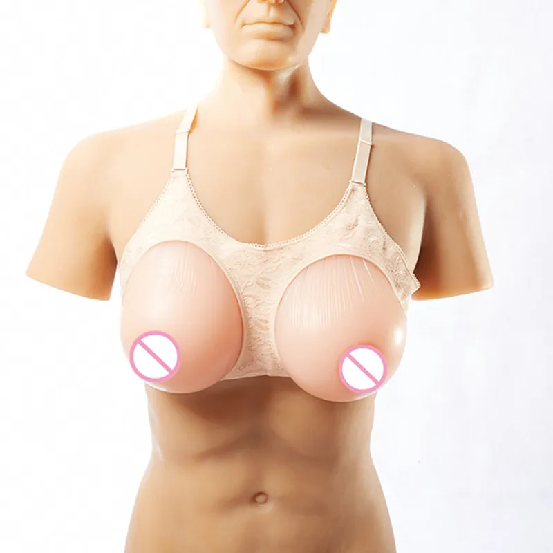 6000g/pair JJ/K cup silicone fake breast + Breast bra Transsexuals fake breasts with Special bra Silicone breast implant