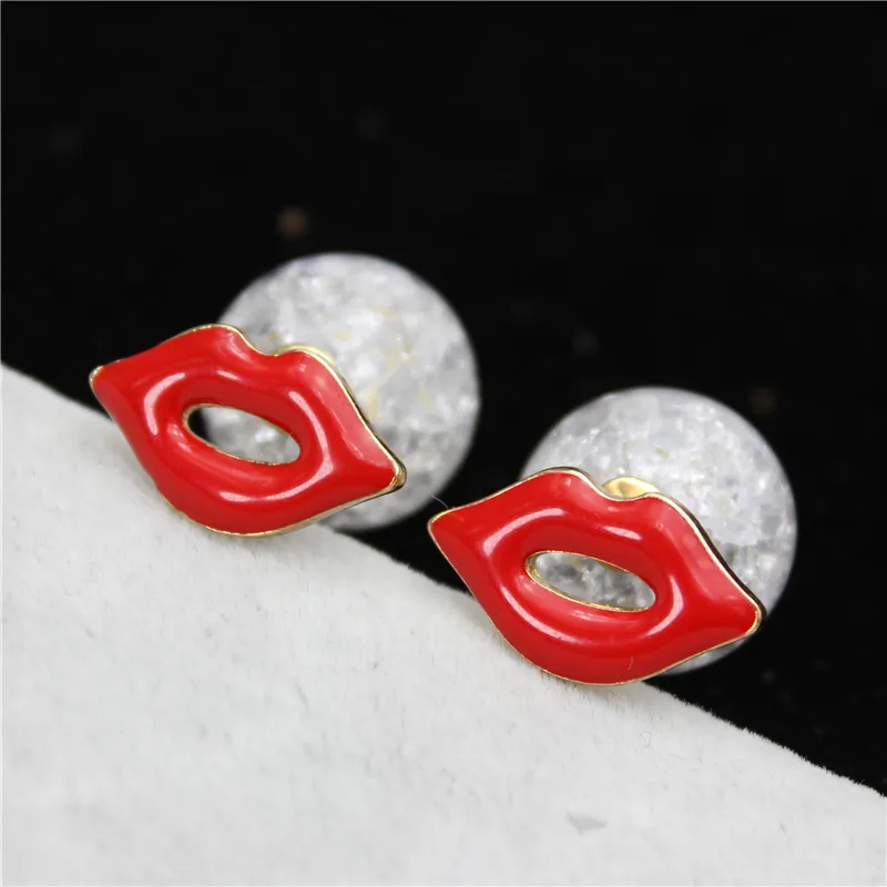 New fashion brand jewelry double sides gift earrings for women elegant