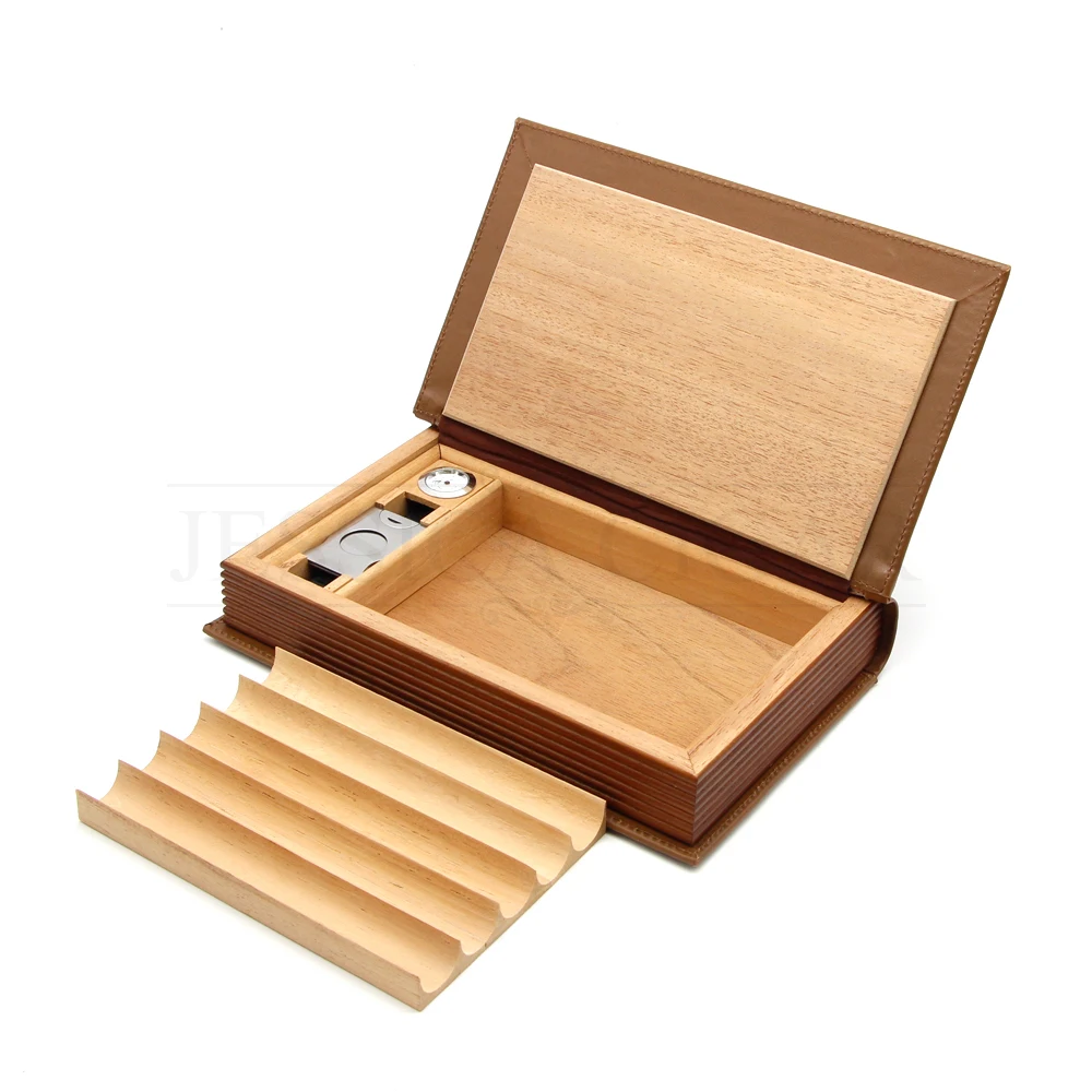 Portable Cigar Humidor Box Leather Cedar Wood Online
